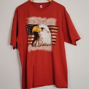 Alstyle Vintage Red T-Shirt Eagle Flag Patriot We The People XL